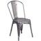 Merrick Lane Powder Coated Metal Stacking Dining Chair with Clear Coat Finish and Plastic Floor Glides for Indoor Use